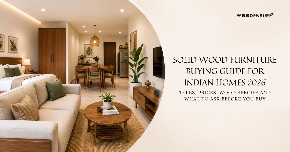Solid Wood Furniture Buying Guide for Indian Homes 2026 — Types, Prices, Wood Species and What to Ask Before You Buy
