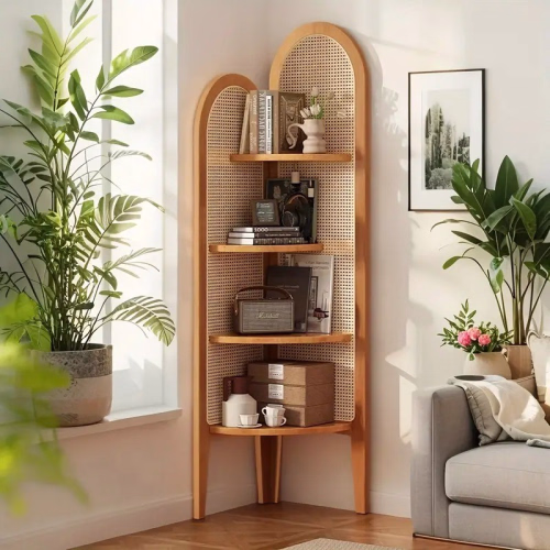 Bulk Corner Shelf with Wooden Shelves for Hotels