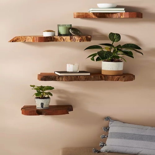 Bulk Live Edge Wall Shelves Sets for Hotel Rooms