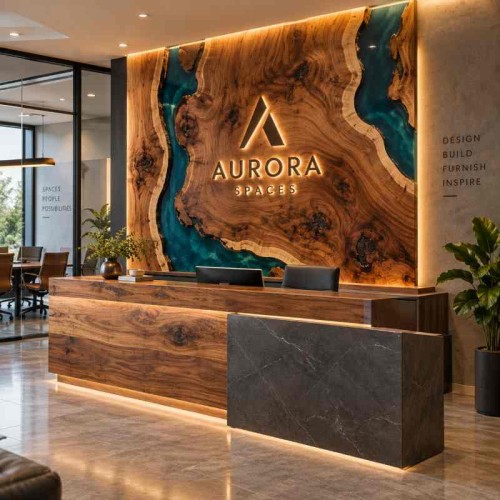 Custom Epoxy Branded Feature Panel for Commercial Interiors