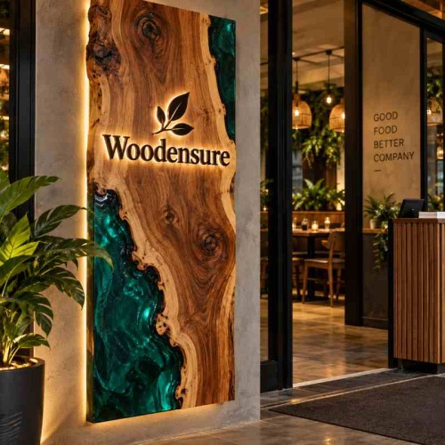 Custom Epoxy Branded Panel for Restaurant Entrance