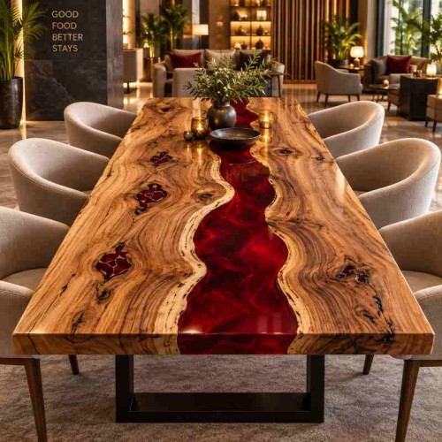Epoxy Dining Table for Premium Hotel Lounge