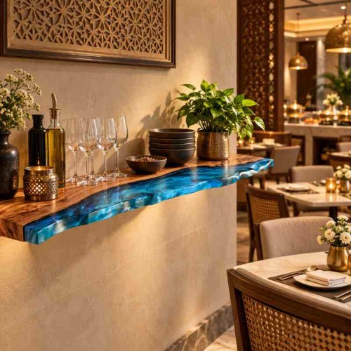 Epoxy Resin Wall Shelves for Hotel Lobby