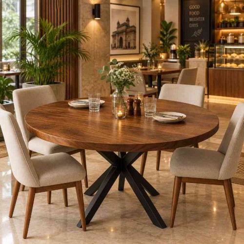 Solid Wood Dining Table for Hotel Café