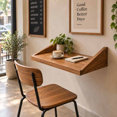Wall-Mounted Table for Café