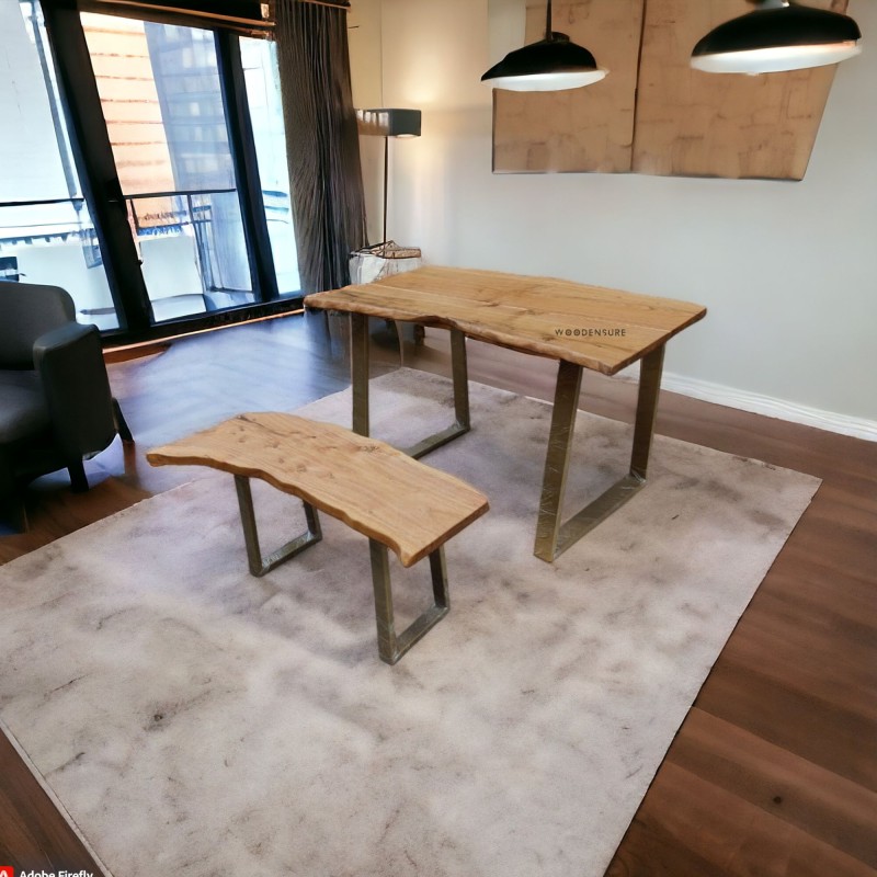 Live Edge Dining Table With Bench