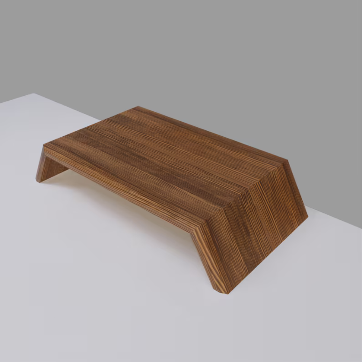 Bowed Solid Wood Desktop Monitor Riser Stand