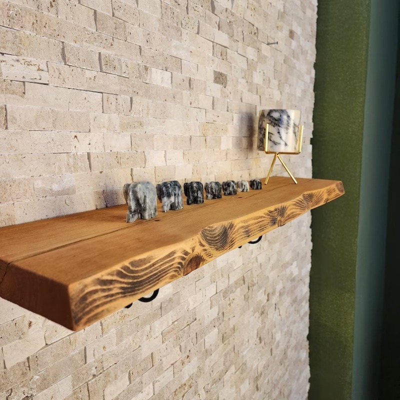 Wooden Rustic Live Edge Wall Shelves