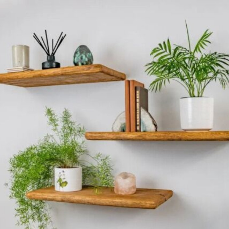 Wooden  Rustic Floating Shelf Set of 3