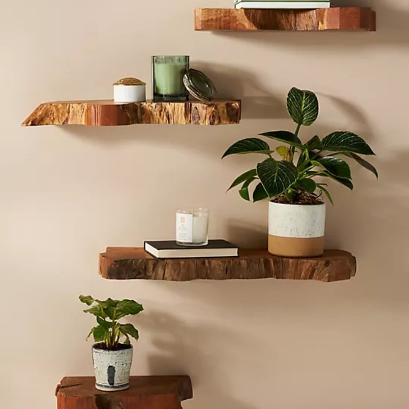 Live edge Floating Shelf Set of 4