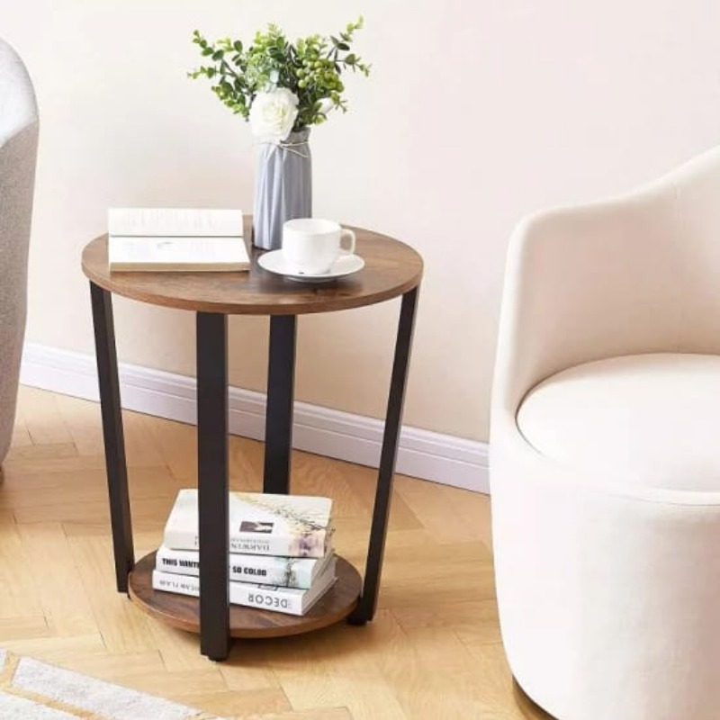 Side Table With Storage Rack