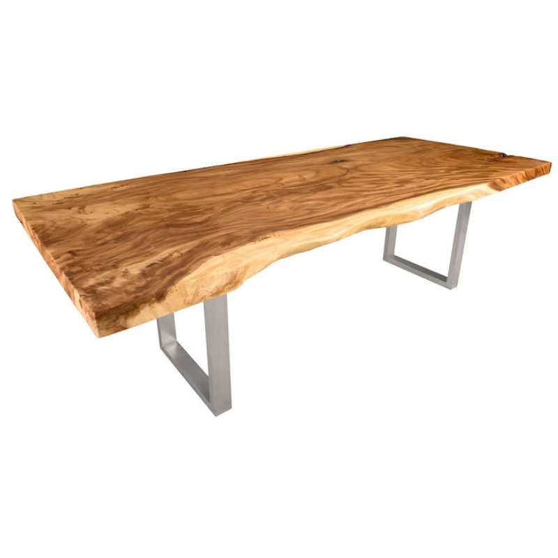 Rustic Elegance Live Edge Center Table with Metal Frame...