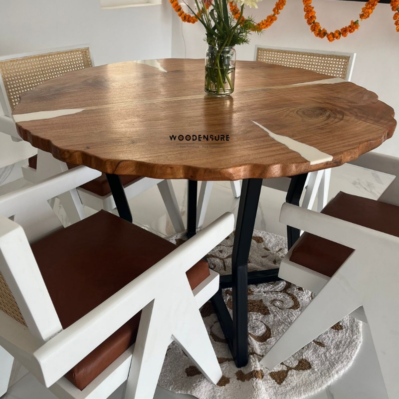 Serene Shores Acacia Wood Dining Table Live Edge Dining... | Epoxy Resin Dining Table | Serene Shores Acacia Wood Dining Table Live Edge Dining...