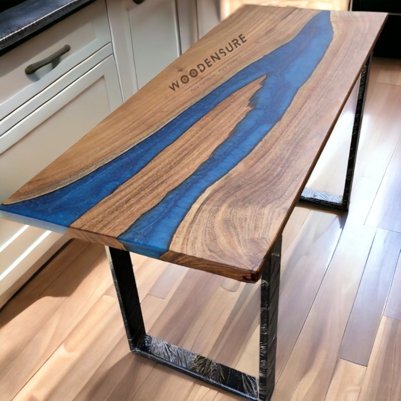 Epoxy resin Dining Table , Kitchen Dining Table , Blue ...