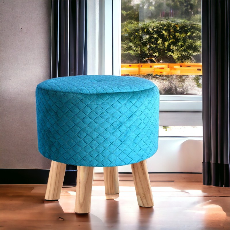 Light Blue Pouf Ottoman