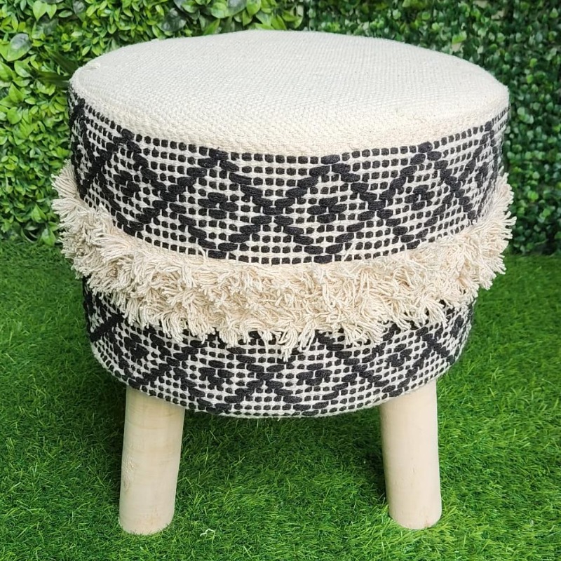 Knitted Cotton Pouf | Poufs Stool | Knitted Cotton Pouf