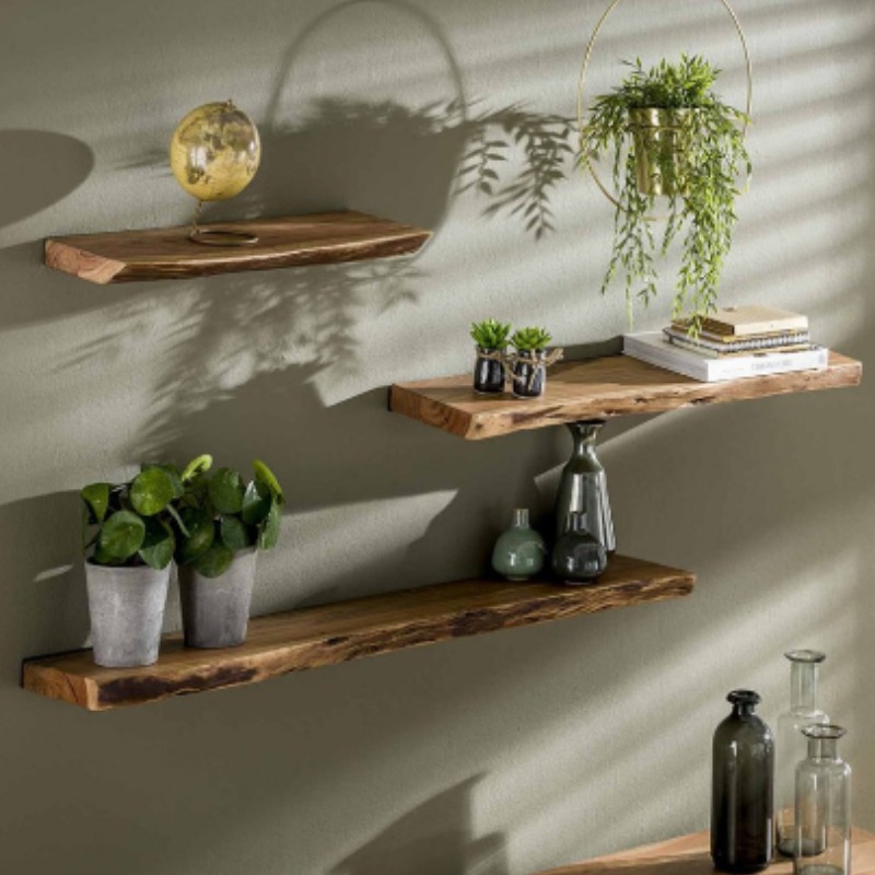 Live edge Floating shelf set of 3