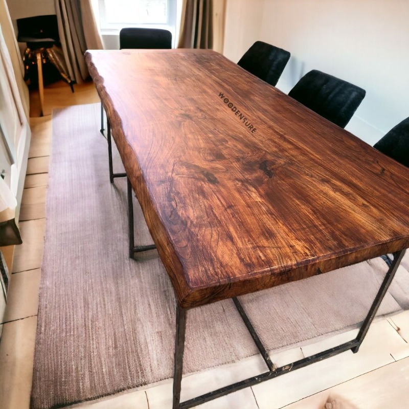 Woodensure Slab live edge dining table | Live Edge Dining Table | Woodensure Slab live edge dining table