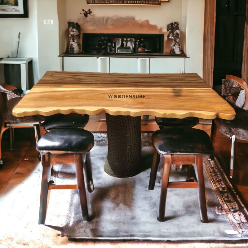 Live Edge Dining Table With Tree Trunk Base | Live Edge Dining Table | Live Edge Dining Table With Tree Trunk Base