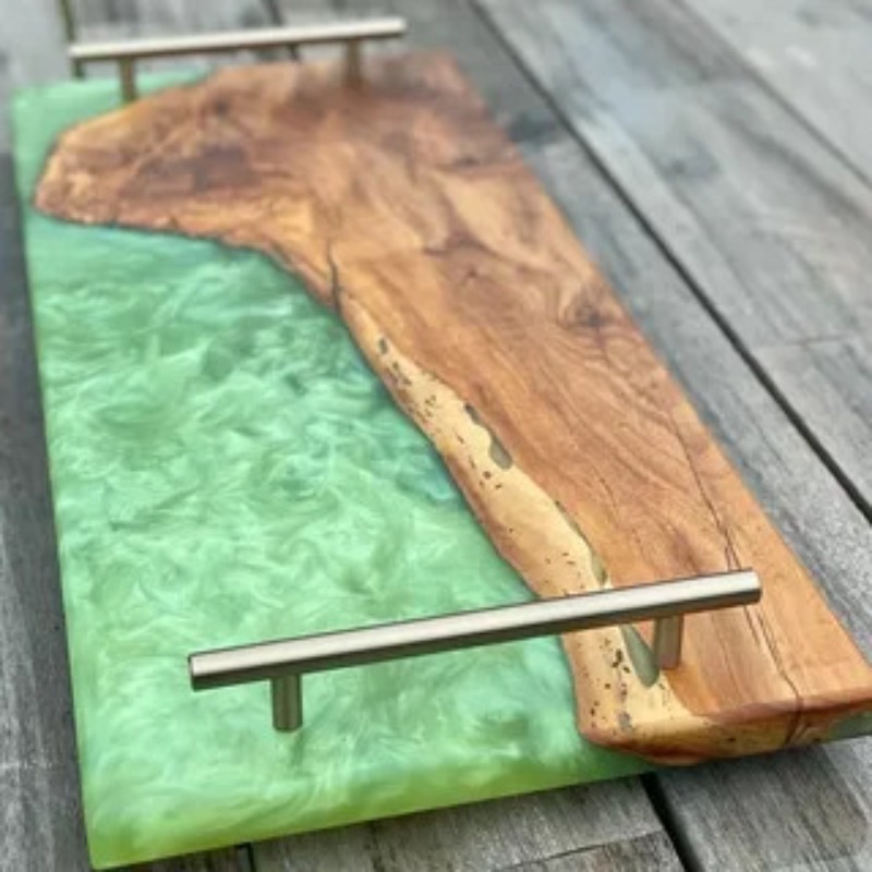 Green Resin Serving Tray