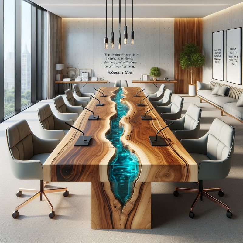 Pearl Green River Epoxy resin Table Top . Conference Table. Meeting