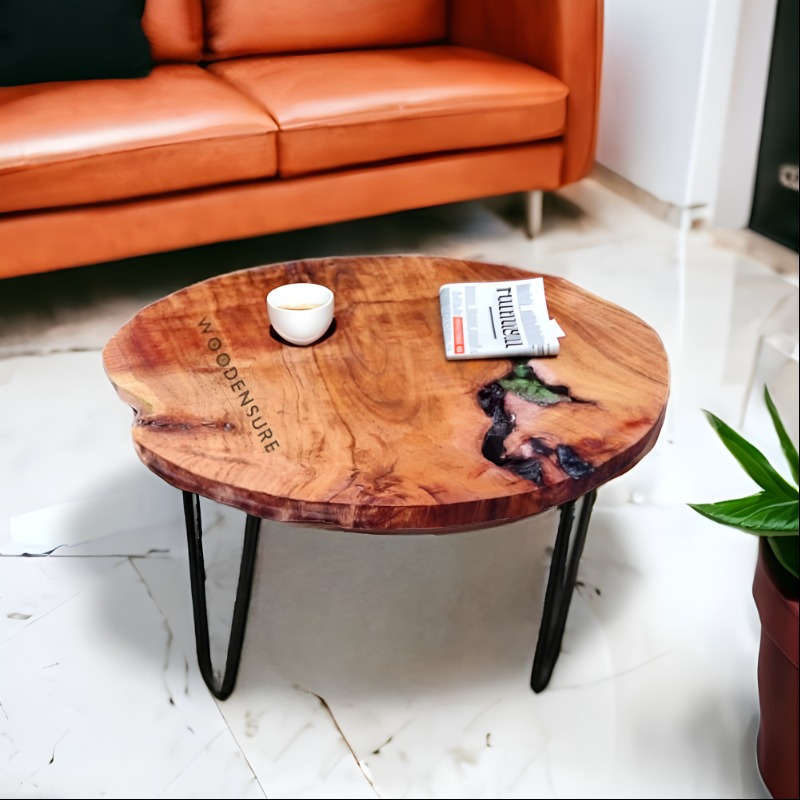 Natural Rustic solid wood Table | Live Edge Center Table | Natural Rustic solid wood Table