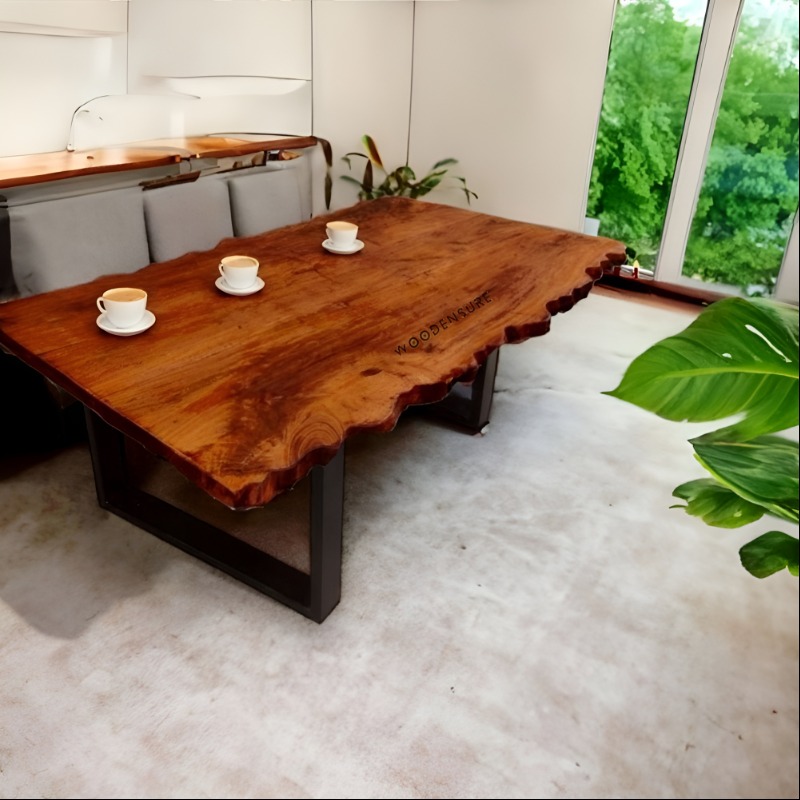 WoodenSure Dark Live Edge Dining Table | Live Edge Dining Table | WoodenSure Dark Live Edge Dining Table