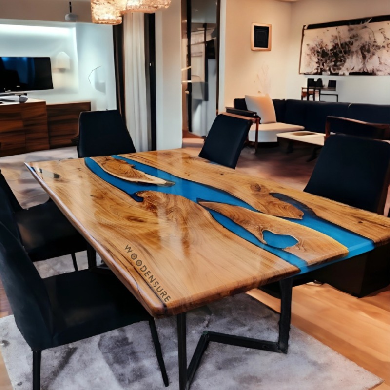 Wooden Resin Epoxy Dining Room Table | Epoxy Resin Dining Table | Wooden Resin Epoxy Dining Room Table