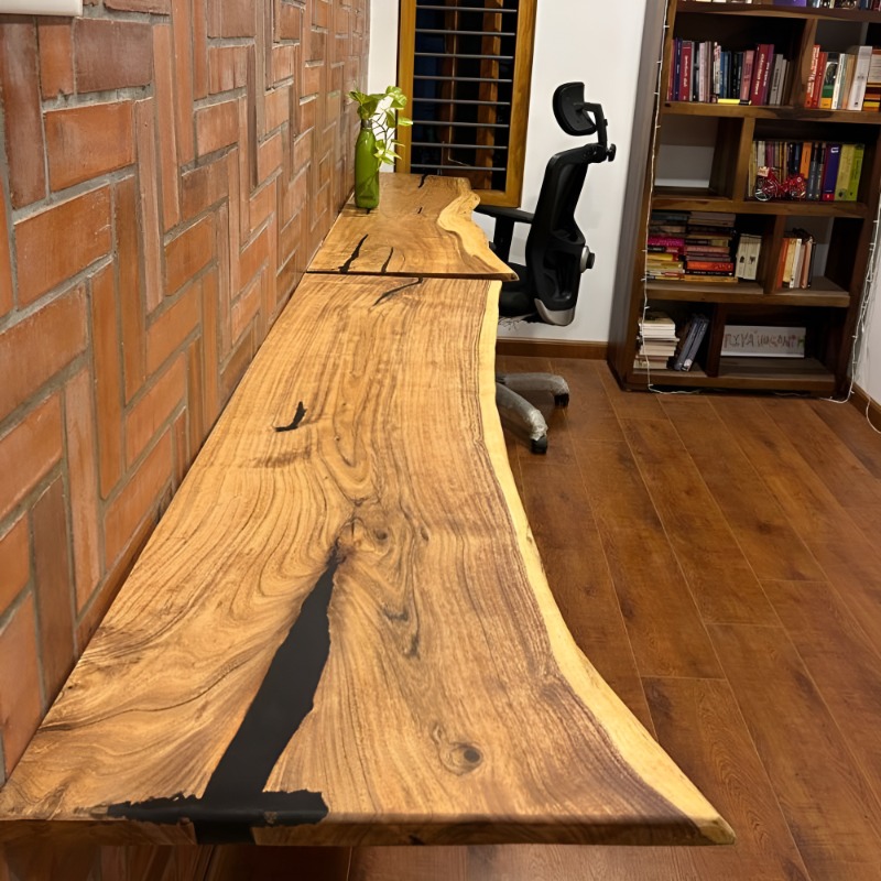 Live Edge Minimal Epoxy Wall Mount Work