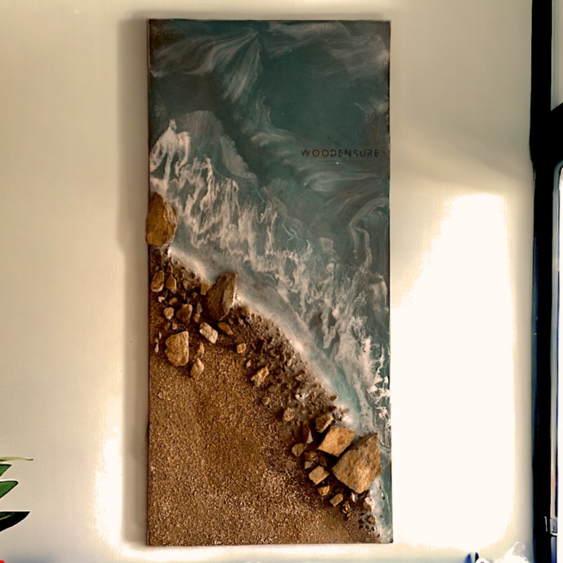Beach View Wall Art With Stone Work | Wall Art | Beach View Wall Art With Stone Work