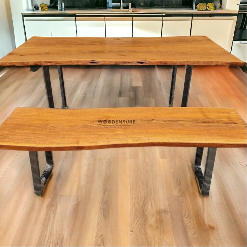 Woodensure Forest Wood  Live Edge Dining Table Natural ... | Live Edge Dining Table | Woodensure Forest Wood  Live Edge Dining Table Natural ...