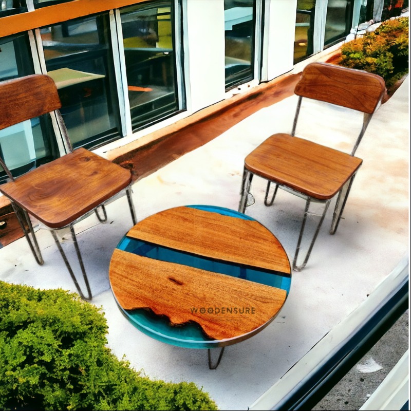 RiverShine Epoxy Resin Coffee Table With 4 Chairs | Epoxy Resin Coffee Table | RiverShine Epoxy Resin Coffee Table With 4 Chairs