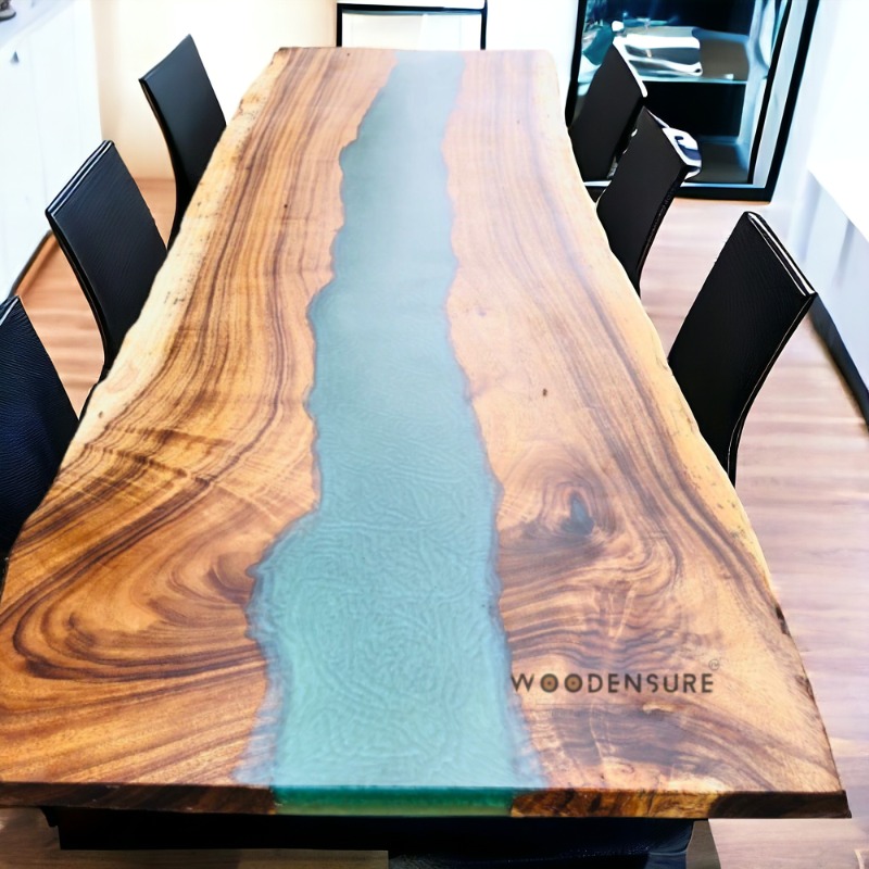 Greenish River Epoxy Design Dining Table | Epoxy Resin Dining Table | Greenish River Epoxy Design Dining Table