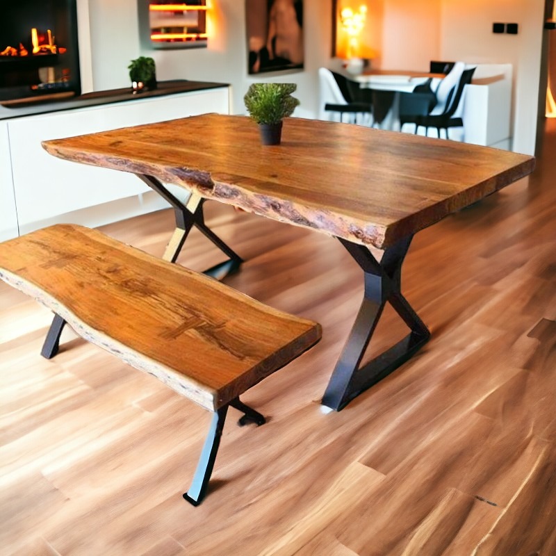 Customized Live Edge Dining Table Wooden Rustic Dining ... | Live Edge Dining Table | Customized Live Edge Dining Table Wooden Rustic Dining ...