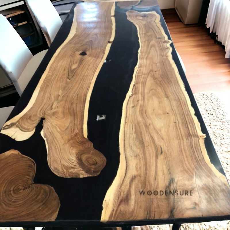 Coal Black Epoxy River Resin Table  Matt Finish Epoxy R... | Epoxy Resin Dining Table | Coal Black Epoxy River Resin Table  Matt Finish Epoxy R...