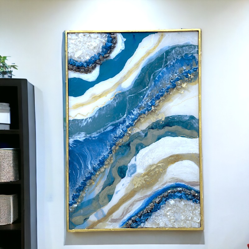 Midnight Blue Epoxy Resin Wall Art