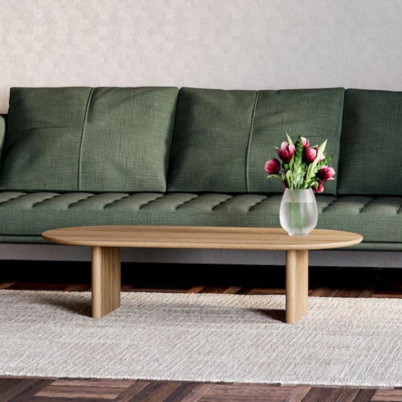 Ovi Solid Wood Coffee Table With Wooden Legs
