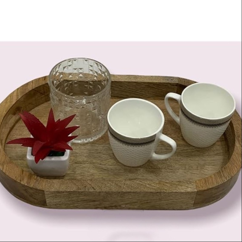 "NeoCrafts Oval Wooden Tray" | Tray | "NeoCrafts Oval Wooden Tray"