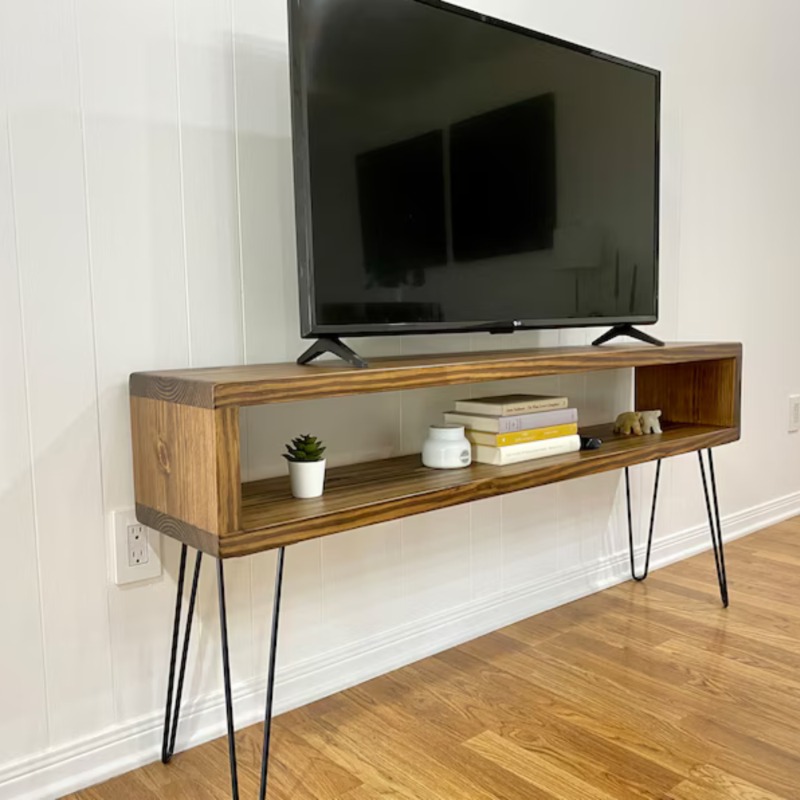 ModernSquare Solid & Metal Frame Console Table