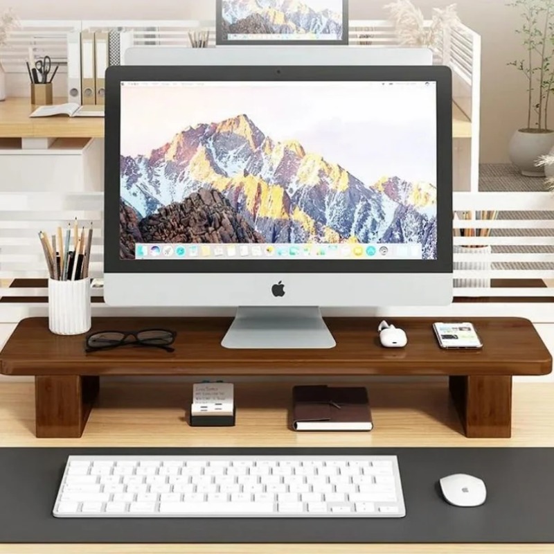 Suave Solid Wood Desktop Monitor Riser Stand