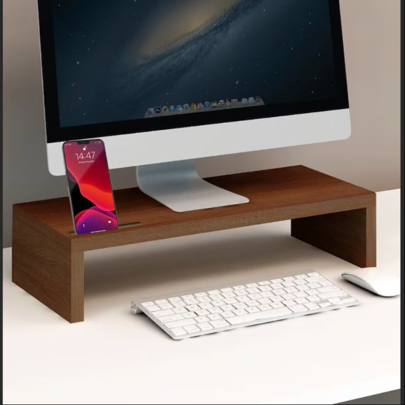 Cuben Solid Wood Desktop Monitor Riser Stand