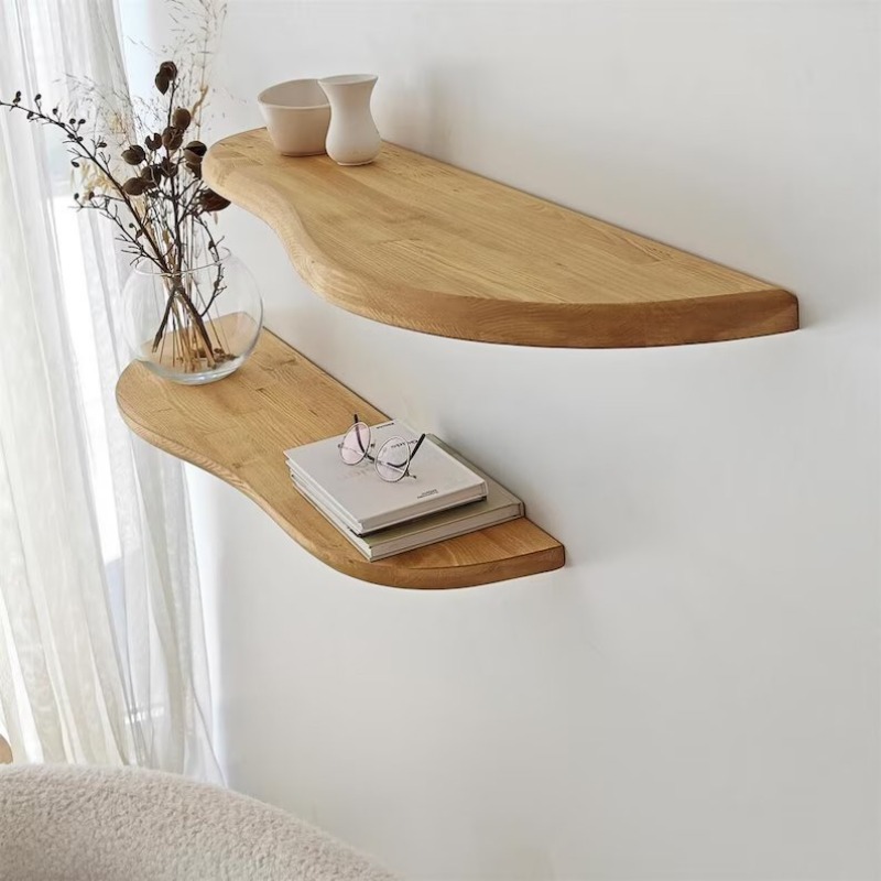 Flow Solid Wood Floating Wall Shelf Set of 2 | Shelf | Flow Solid Wood Floating Wall Shelf Set of 2