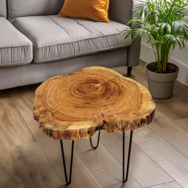 WoodenSure Exotic Rustic Live Edge Center Table