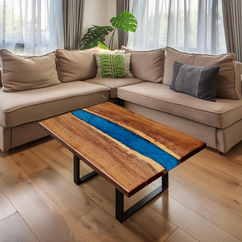Woodensure Blue Aqua Jewel Resin Masterpiece Epoxy Resi...
