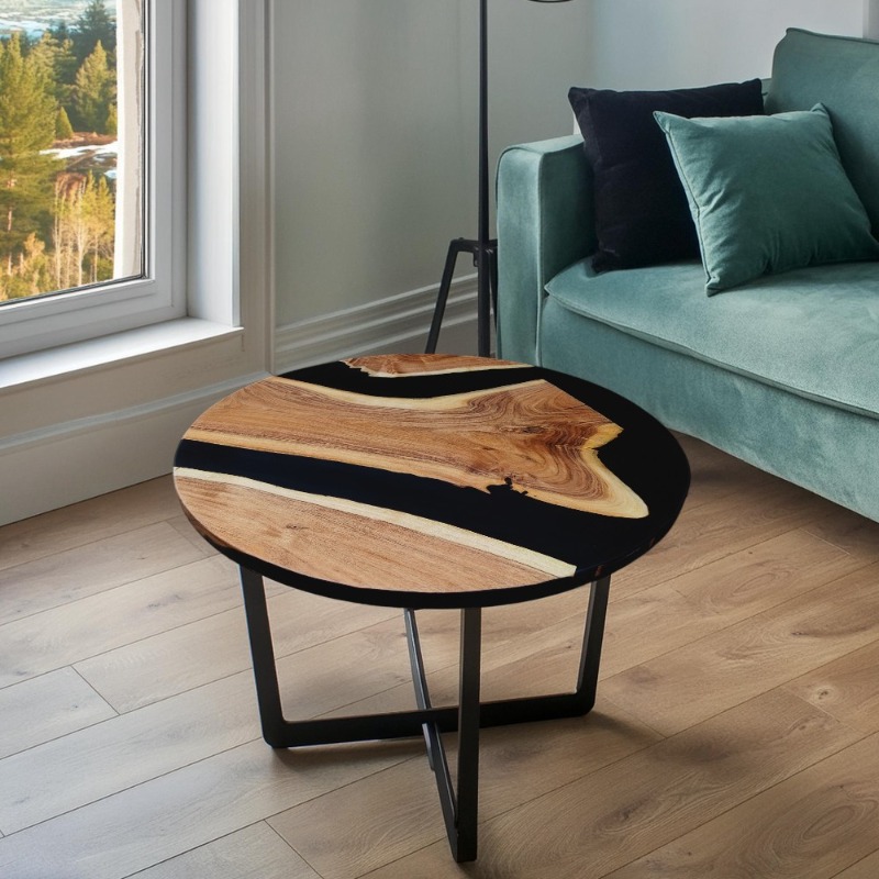 Woodensure Obsidian Center Table Table Epoxy Table cent...