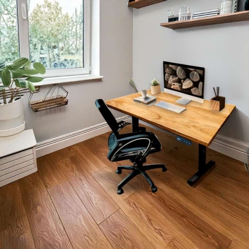 Luxora acacia solid wood height adjustable table with b... |  Luxora acacia solid wood height adjustable table with b...