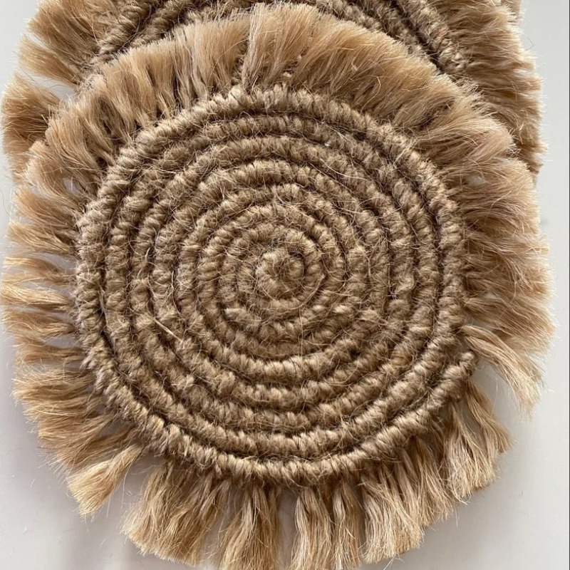 Elegant Jute Ruffle Table Coaster | Placemates | Elegant Jute Ruffle Table Coaster