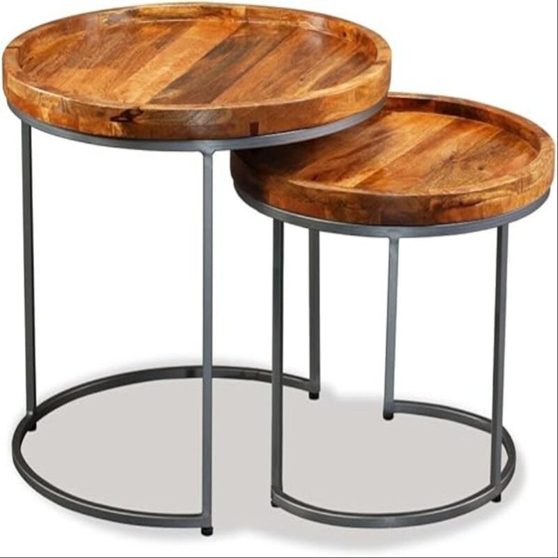 Elysian Duo Nesting Table Set Of 2 | Solid Wood Nesting Table | Elysian Duo Nesting Table Set Of 2