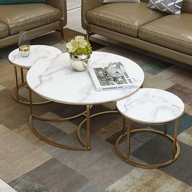 Designer Marble Nesting Coffee Table Set of 3