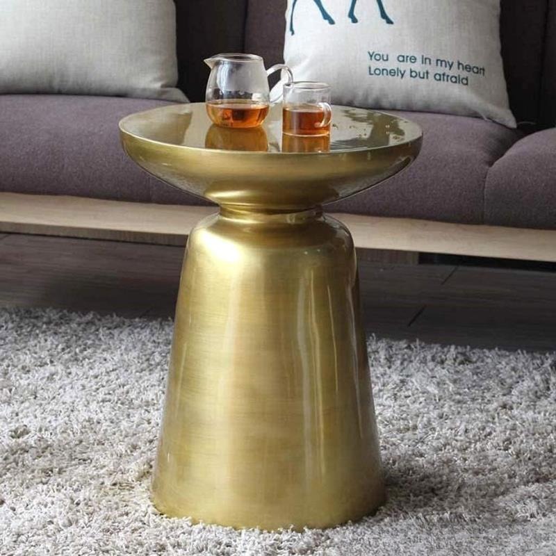Zephyr Side Table | Gold Finish with Pedestal Base | Mi... | Deleted | Zephyr Side Table | Gold Finish with Pedestal Base | Mi...